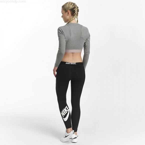 Nike Sportswear LEG A SEE Leggings Tights Compression Pants Black White Small S - Picture 3 of 3